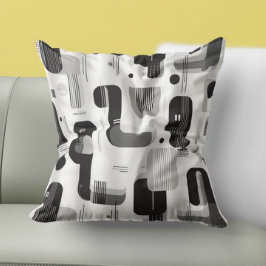 Zwart-wit geometrisch Abstract Buitenkussen