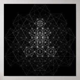 Zwart-wit Geometrisch Abstract Patroon Poster