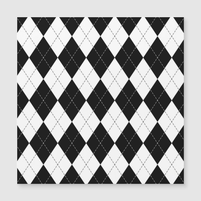 Zwart Wit Geometrisch Argyle Patroon (Voorkant)