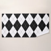 Zwart Wit Geometrisch Argyle Patroon Badhanddoek (Badhanddoek)