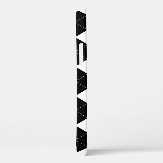 Zwart Wit Geometrisch Argyle Patroon Case-Mate iPhone Case (Achterkant / Rechts)