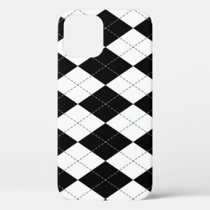 Zwart Wit Geometrisch Argyle Patroon Case-Mate iPhone Case
