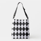 Zwart Wit Geometrisch Argyle Patroon Crossbody Tas (Achterkant)