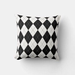 Zwart Wit Geometrisch Argyle Patroon Kussen