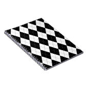 Zwart Wit Geometrisch Argyle Patroon Notitieboek (Rechterzijde)