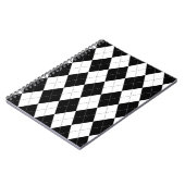 Zwart Wit Geometrisch Argyle Patroon Notitieboek (Linkerzijde)