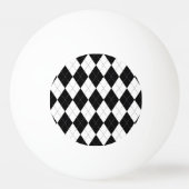 Zwart Wit Geometrisch Argyle Patroon Pingpongbal (Voorkant)