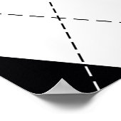 Zwart Wit Geometrisch Argyle Patroon Poster (Hoek)
