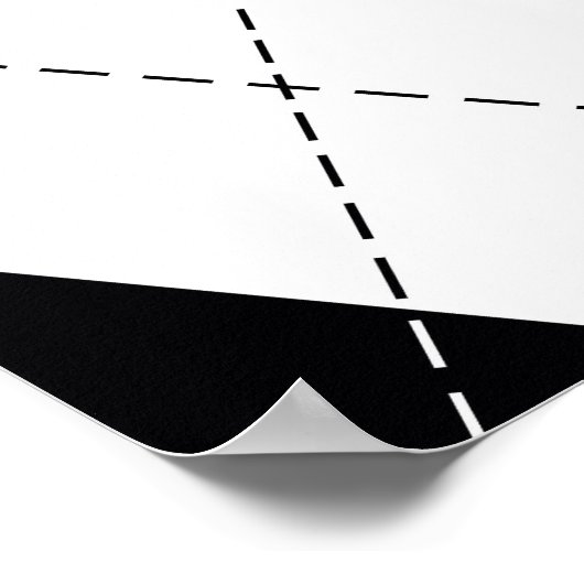 Zwart Wit Geometrisch Argyle Patroon Poster (Hoek)