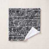 Zwart-wit geometrisch art 2 bad handdoek (Wasdoekje)