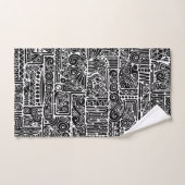 Zwart-wit geometrisch art 2 bad handdoek (Handdoek)