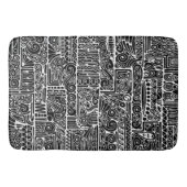 Zwart-wit geometrisch art 2 badmat (Voorkant)