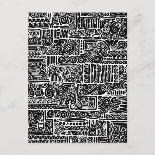 Zwart-wit geometrisch art 2 briefkaart (Voorkant)