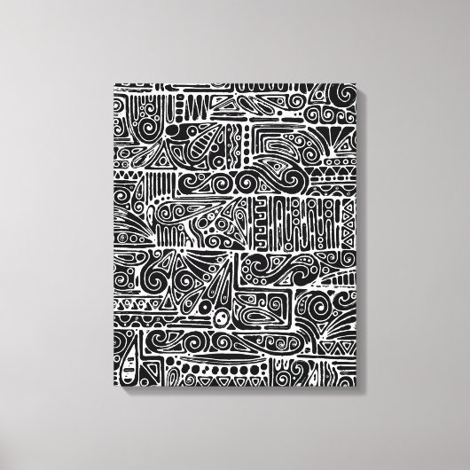 Zwart-wit geometrisch art 2 canvas afdruk (Voorkant)