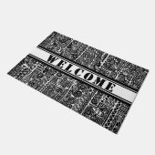 Zwart-wit geometrisch art 2 deurmat (Schuin)