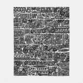 Zwart-wit geometrisch art 2 fleece deken (Voorkant)