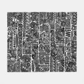 Zwart-wit geometrisch art 2 fleece deken (Voorkant (Horizontaal))