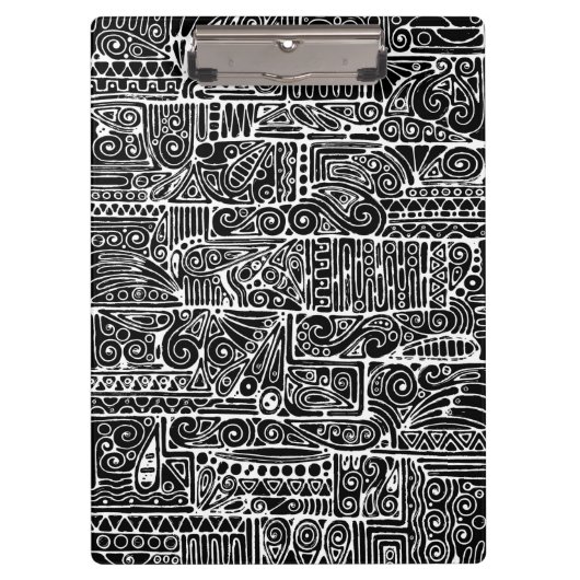 Zwart-wit geometrisch art 2 klembord (Voorkant)