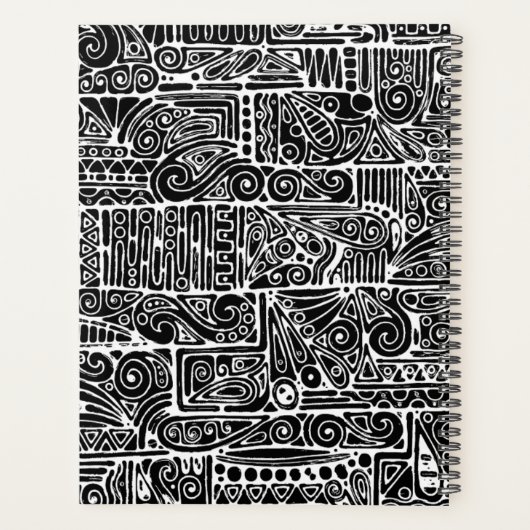 Zwart-wit geometrisch art 2 planner (Achterkant)
