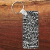 Zwart-wit geometrisch art 2 sleutelhanger (Voorkant)