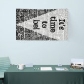 Zwart-wit geometrisch art 2 spandoek (Beurs)