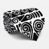Zwart-wit geometrisch art 2 stropdas (Opgerold)