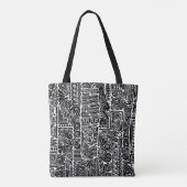 Zwart-wit geometrisch art 2 tote bag (Achterkant)
