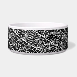 Zwart-wit geometrisch art 2 voerbakje