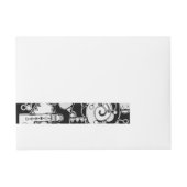 Zwart-wit geometrisch art 4 adreslabel wikkel (Voorkant)