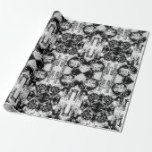 Zwart-wit geometrisch art 4 cadeaupapier (Uitgerold)
