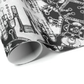 Zwart-wit geometrisch art 4 cadeaupapier (Rol Hoek)