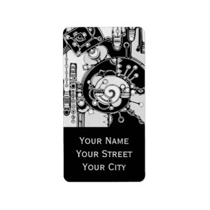 Zwart-wit geometrisch art 4 etiket