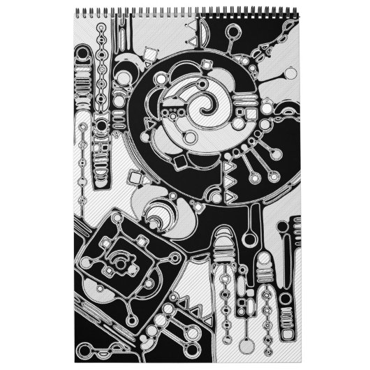Zwart-wit geometrisch art 4 kalender (Hoes)