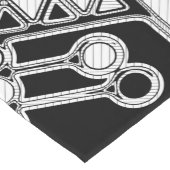 Zwart-wit geometrisch art 4 korte tafelloper (Hoek)