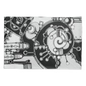 Zwart-wit geometrisch art 4 kussensloop (Achterkant)