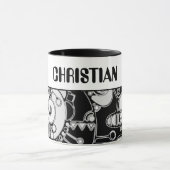 Zwart-wit geometrisch art 4 mok (Midden)