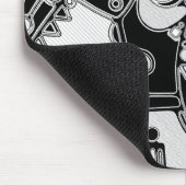 Zwart-wit geometrisch art 4 muismat (Hoek)