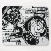 Zwart-wit geometrisch art 4 muismat (Voorkant)