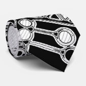 Zwart-wit geometrisch art 4 stropdas (Opgerold)