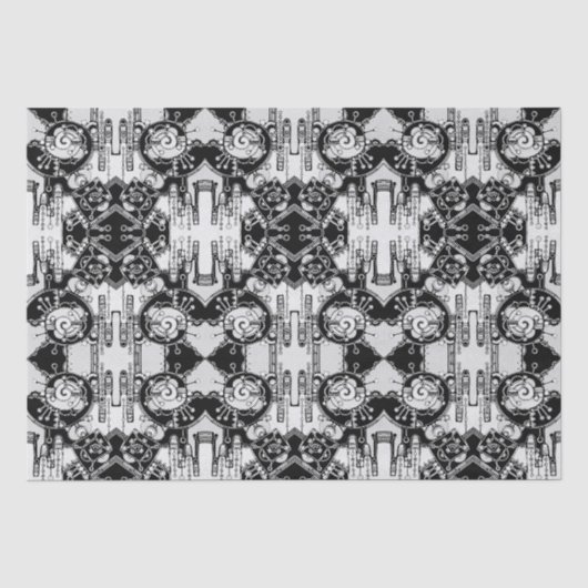 Zwart-wit geometrisch art 4 tissuepapier (Voorkant)
