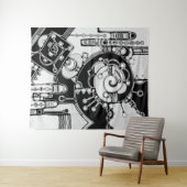 Zwart-wit geometrisch art 4 wandkleed (In Situ (horizontaal))