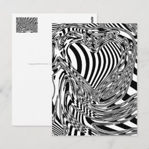 Zwart-wit geometrisch artikel 12 briefkaart