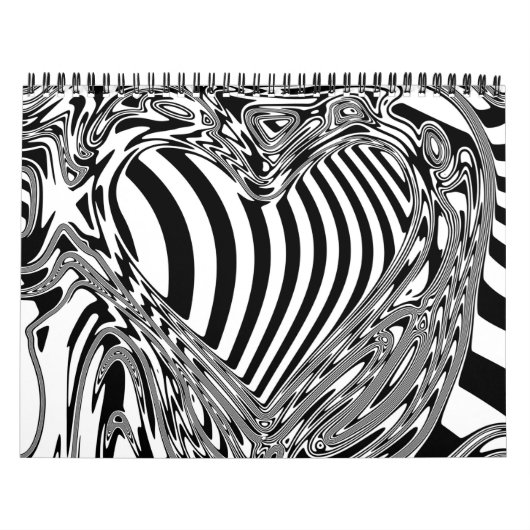 Zwart-wit geometrisch artikel 12 kalender (Hoes)
