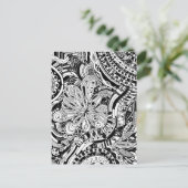 Zwart-wit geometrisch artikel 15 briefkaart (Staand voorkant)