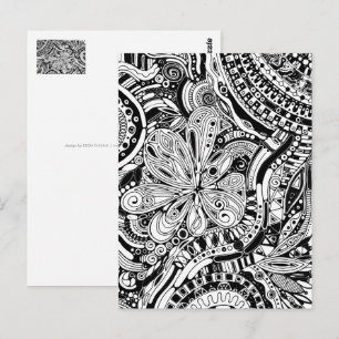 Zwart-wit geometrisch artikel 15 briefkaart