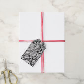 Zwart-wit geometrisch artikel 15 cadeaulabel (Met Touw)