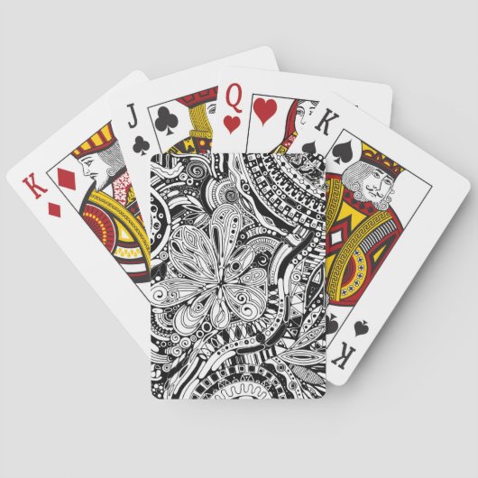 Zwart-wit geometrisch artikel 15 pokerkaarten (Achterkant)