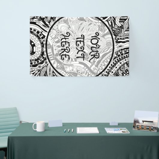 Zwart-wit geometrisch artikel 15 spandoek (Beurs)