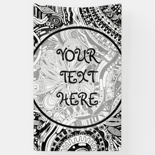 Zwart-wit geometrisch artikel 15 spandoek (Verticaal)