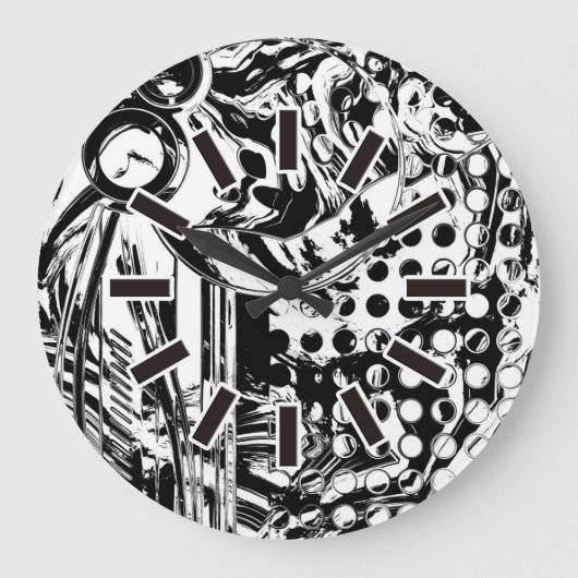 Zwart-wit geometrisch artikel 20 grote klok (Voorkant)